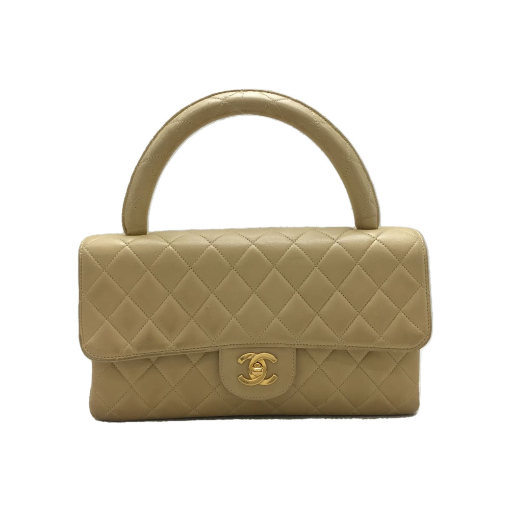 Chanel Leather Matelasse Cocomark Shoulder Bag Beige